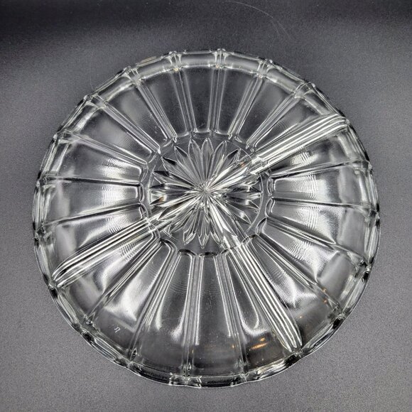 Clear Serving Dishes Round Divided Triangle Atomic Kitchen Candy Server Read - Picture 4 of 9